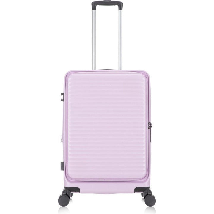 Lightweight expandable carry-on suitcase with easy-access laptop compartment & smooth spinner wheels.
