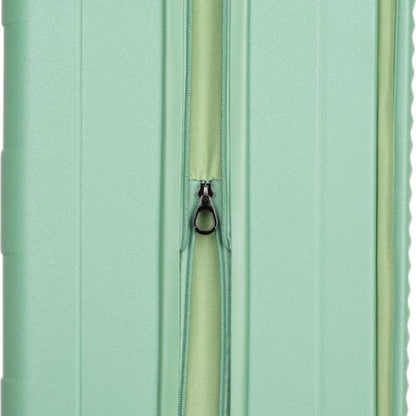 Stylish vacation hardshell suitcase with laptop compartment, lightweight design, and multi-directional spinner wheels.