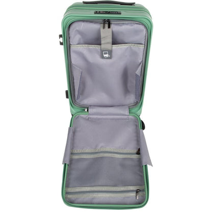 Lightweight unisex hardshell suitcase, ideal for travel with its laptop compartment, durable, and easy to maneuver.