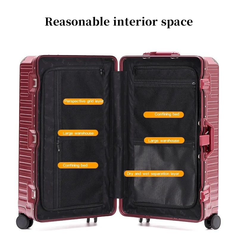High-quality unisex hard shell travel suitcase with wide grip handle for comfortable, durable trips.