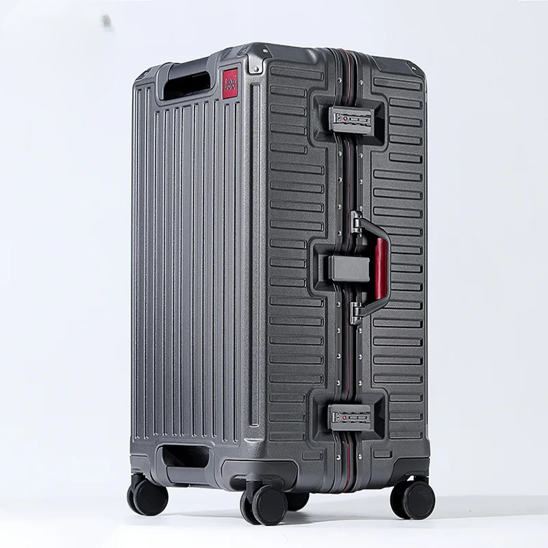 Robust hard shell suitcase with wide grip handle & spinner wheels ensures easy, airport-ready travel.