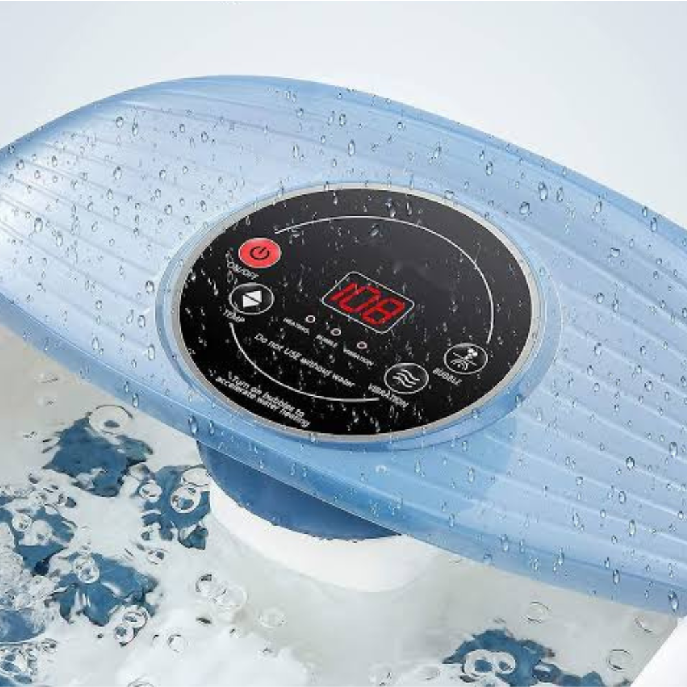 Heated foot bubble bath massager for home spa relaxation, featuring vibration massage for tired feet.