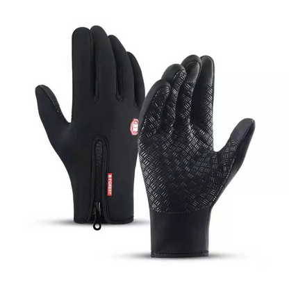 Cold weather heated ski gloves, thermal & waterproof. Windproof, touchscreen, unisex design for cycling & winter sports.