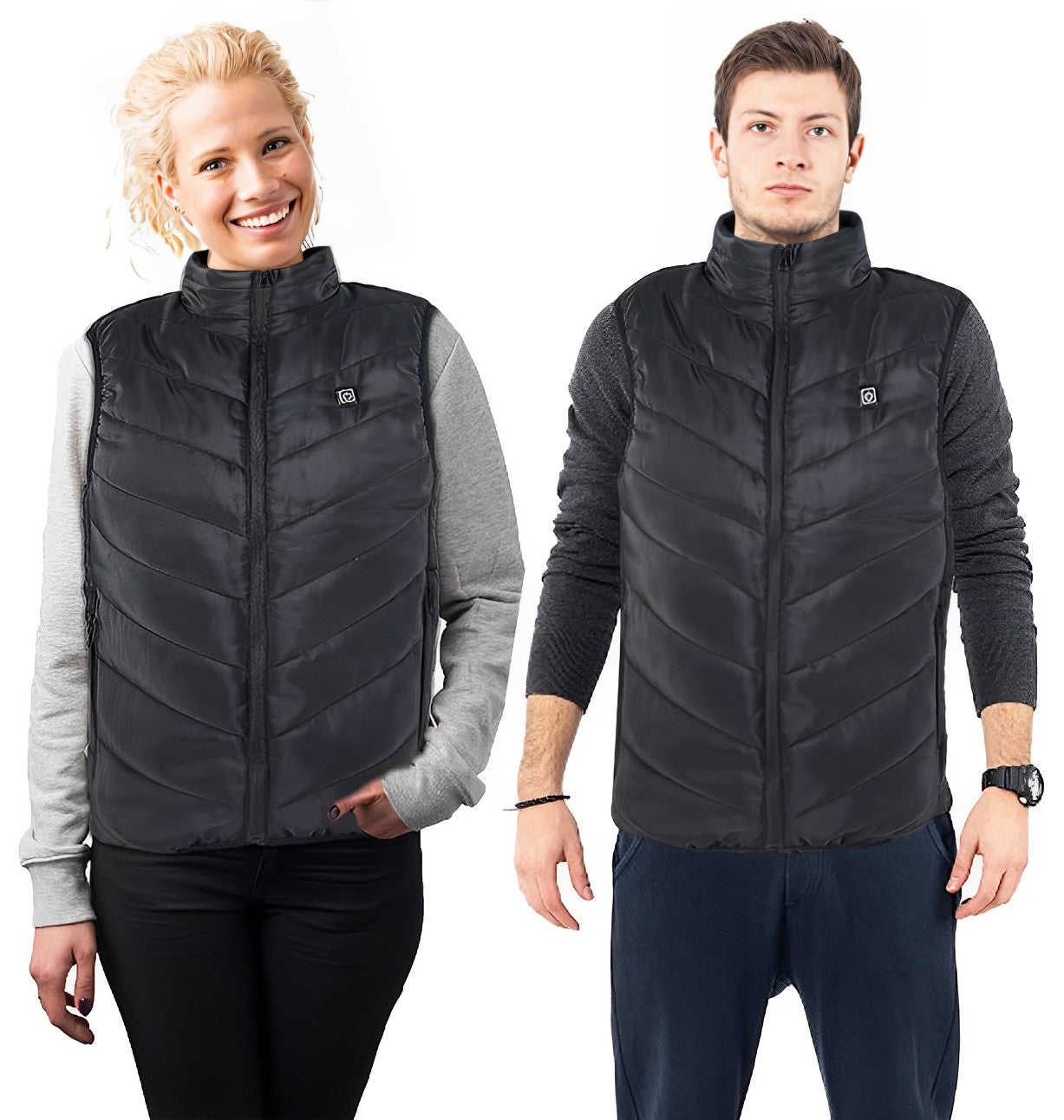 USB heated vest, insulated for camping & hiking. Unisex electric vest provides winter warmth & cold weather protection.