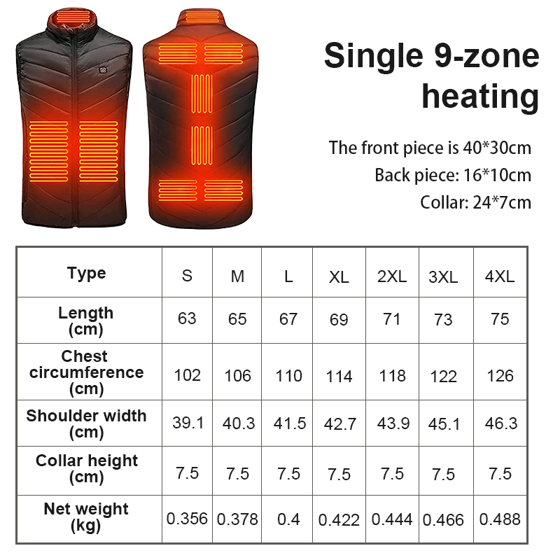 Electric USB heated vest with power bank for winter warmth. Unisex insulated thermal clothing, perfect cold weather outdoor gear.