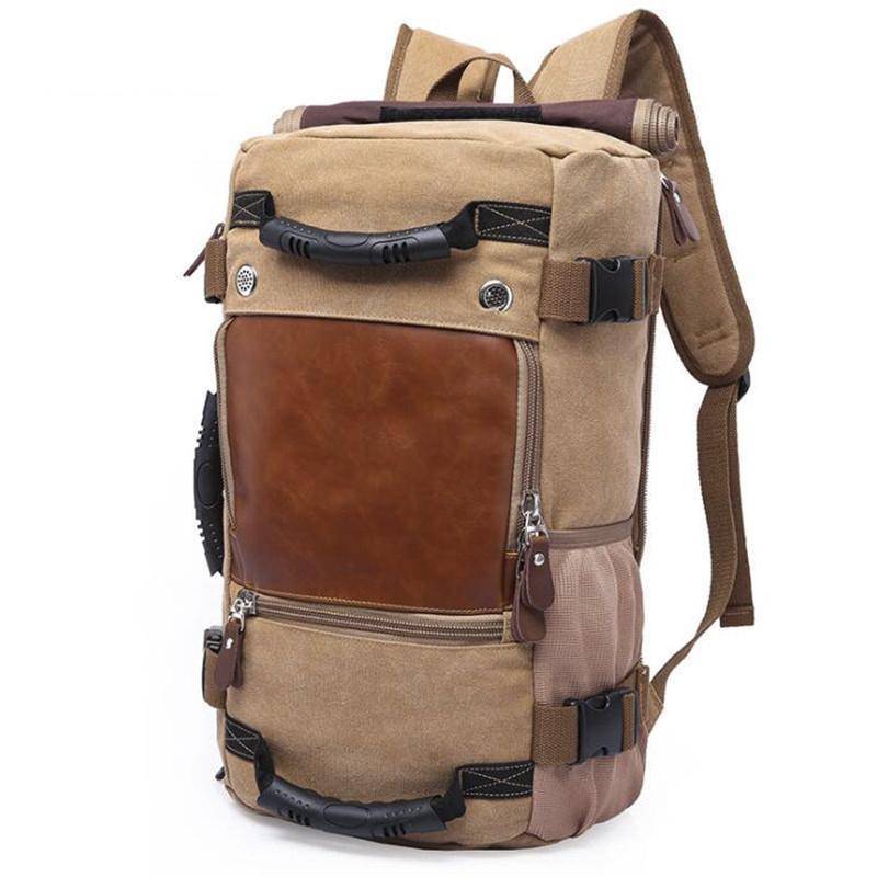 Unisex Heavy-Duty Canvas Traveler Backpack, ideal for hiking, camping, and adventure travel.