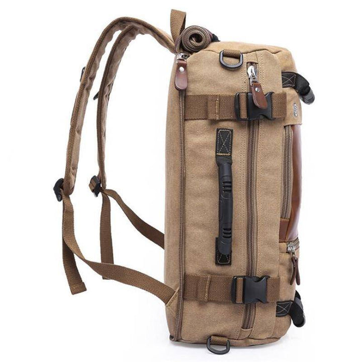 Durable canvas traveler backpack with multiple pockets, perfect for unisex adventure and daily use.
