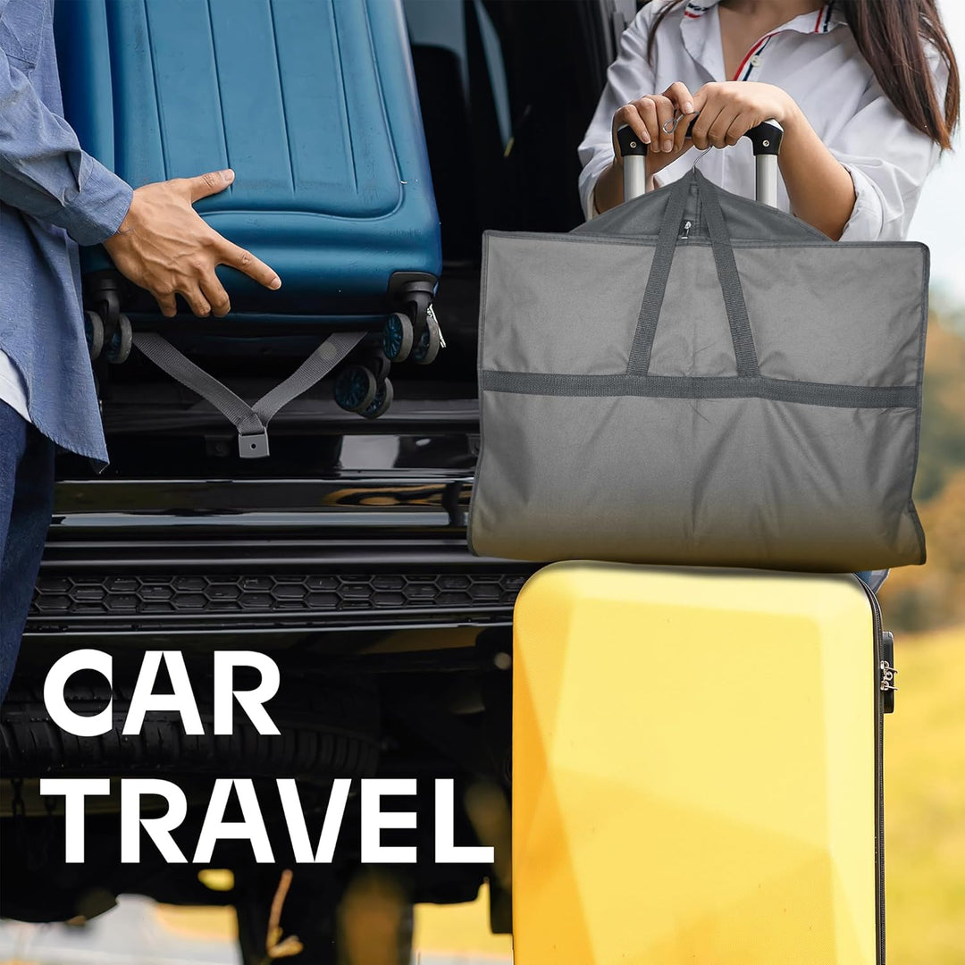 Garment bag (set of 2), heavy-duty, clear window, accessory pockets, perfect for travel protection.