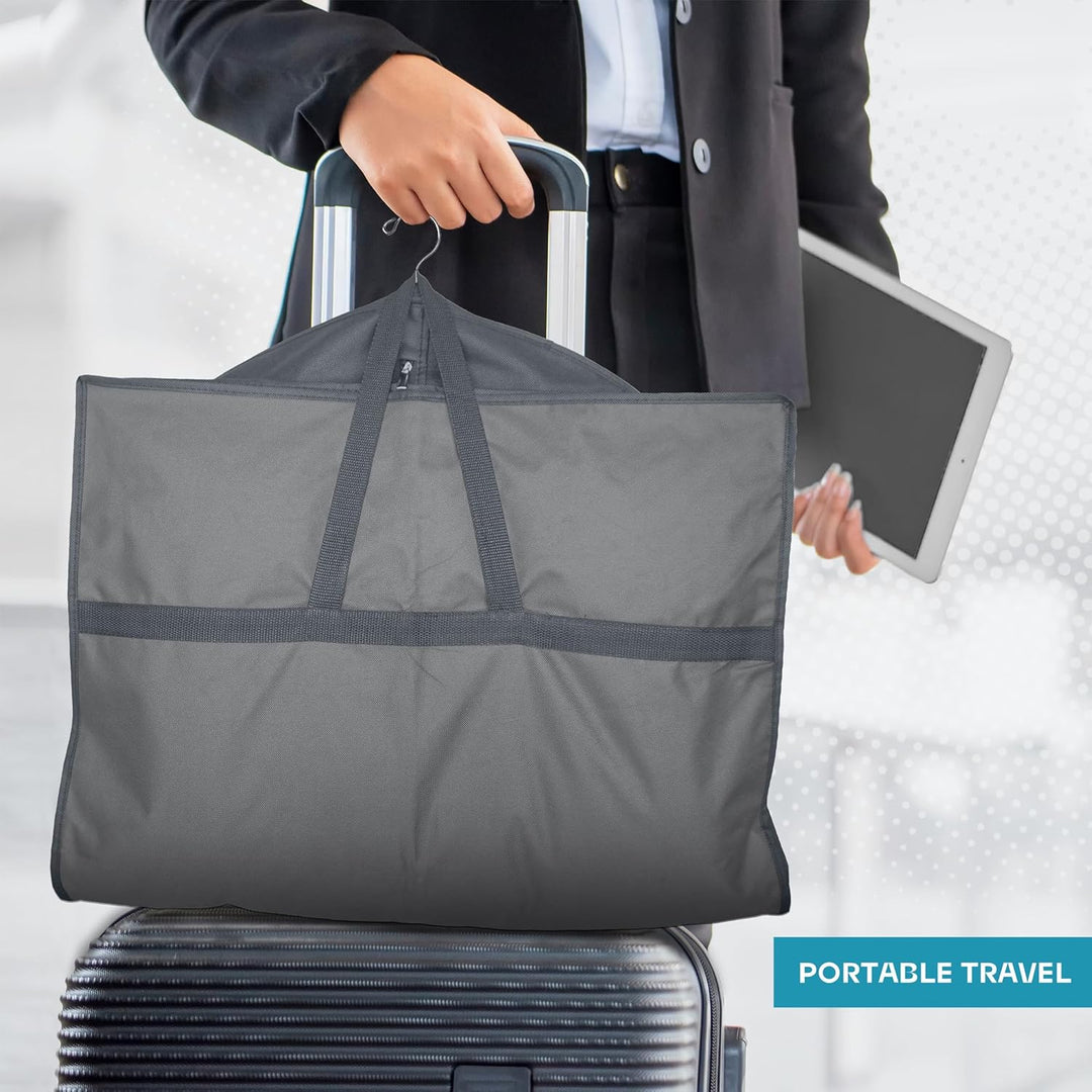 Travel garment bag, clear window to view contents, heavy-duty for suits, dresses & uniforms.