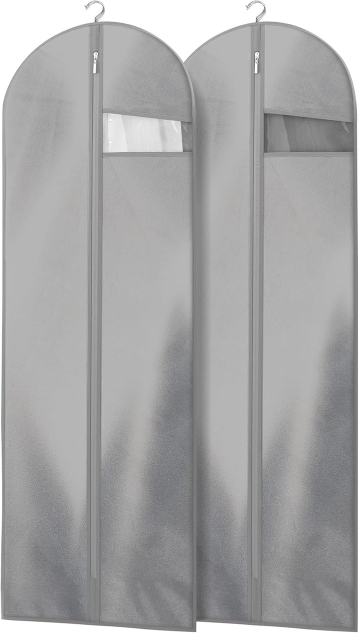 Garment bag set (2 bags), clear window, heavy-duty construction, ideal for organized travel.