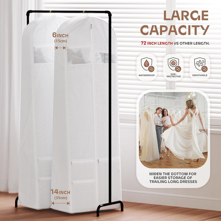 Durable garment bag for travel, clear window, multiple storage pockets, professional look & feel.