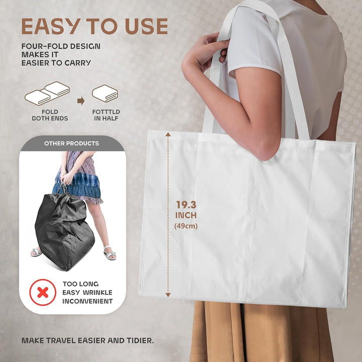 Heavy-duty garment bag set (two bags), clear window, accessory pockets for ultimate organization.