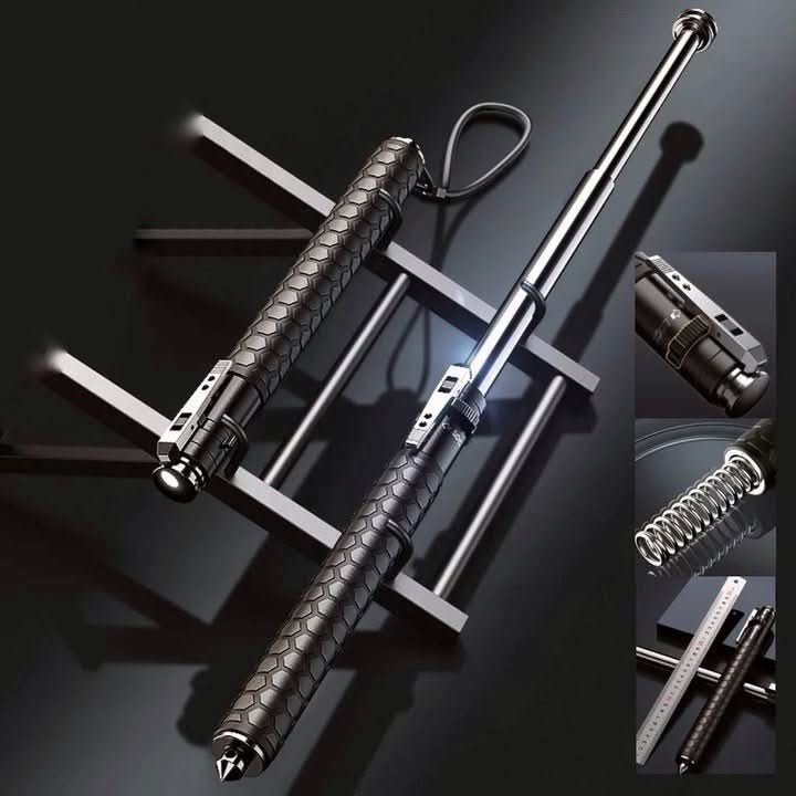 Lightweight, collapsible trekking pole for easy portability, compact travel & outdoor adventures.