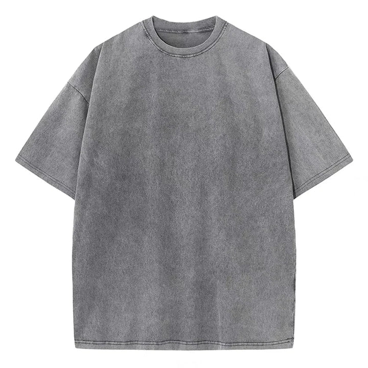 Men's retro style heavyweight t-shirt, relaxed oversized fit, garment dyed for vintage comfort & casual wear.