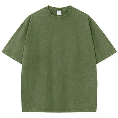 Women's casual retro heavyweight tee, relaxed fit for everyday comfort & vintage look. A stylish boxy shirt.