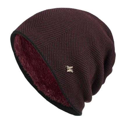 Unisex herringbone knit beanie hat, warm & stylish for winter. Essential cold weather accessory.