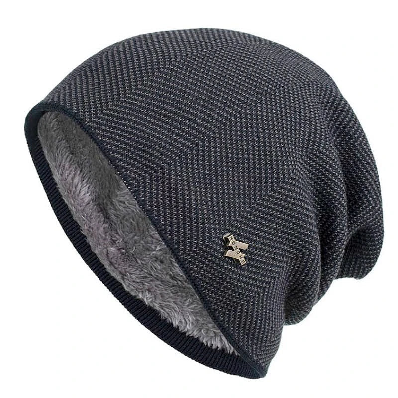 Soft unisex herringbone knit beanie hat, designed for ultimate warmth during winter months.