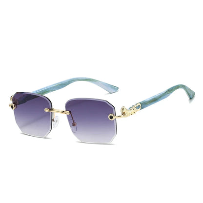 UV400 protected hexagonal frameless sunglasses, ideal for fashion-forward individuals.