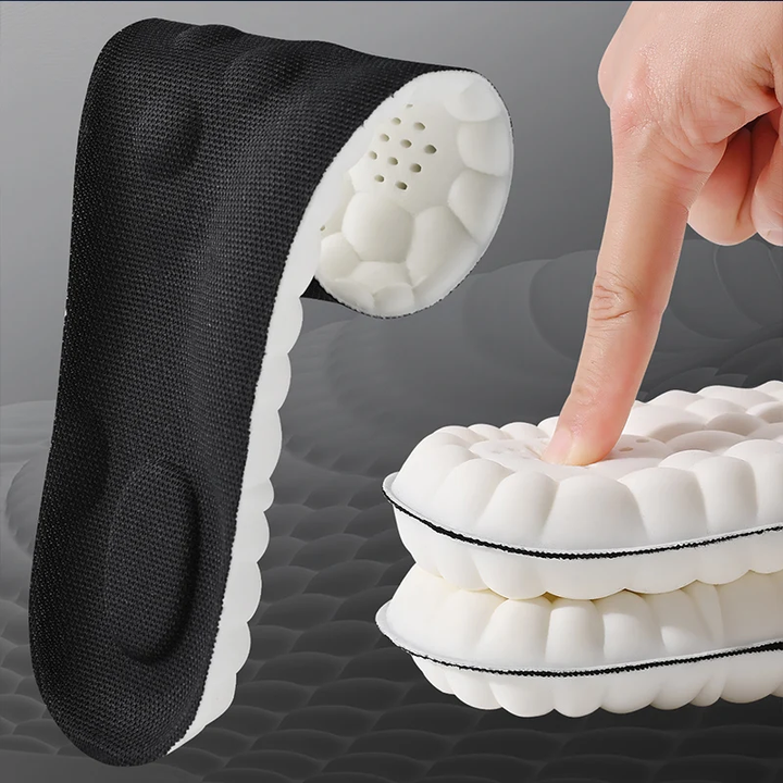 Unisex high elastic sport insoles for custom comfort & shock absorption.