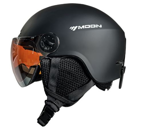 Unisex ski helmet with removable ear pads, perfect for winter sports protection.