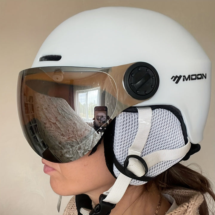 Unisex winter sports helmet, offering superior protection and adjustable comfort.