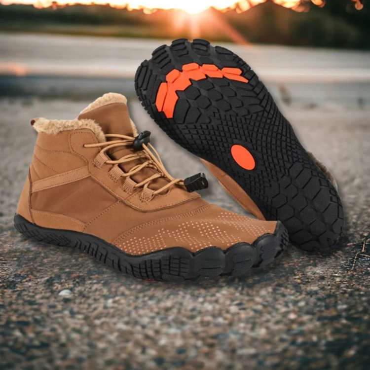 Unisex high-top minimalist barefoot shoes in black, flexible sole for natural movement and comfort