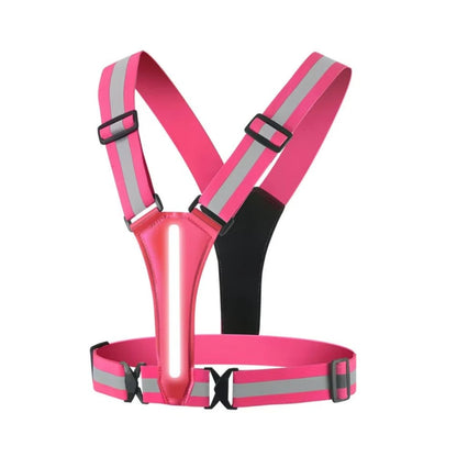 Compact and lightweight high visibility LED safety vest, showcasing its portability and ease of use for any outdoor activity
