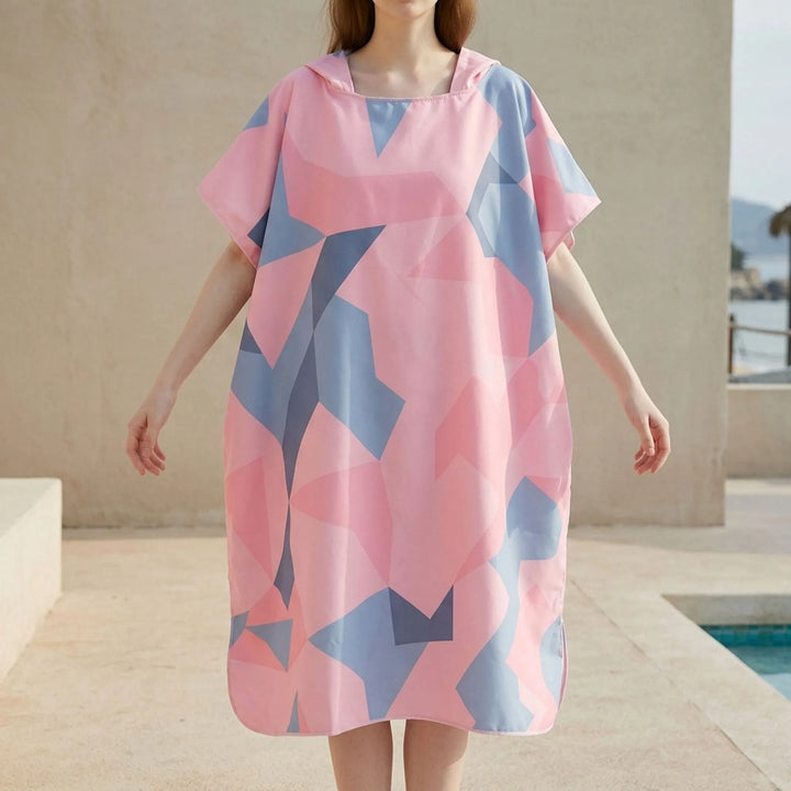 Soft quick-dry hooded changing poncho. Unisex design, great for beach, pool, and surf. Swim cover-up.