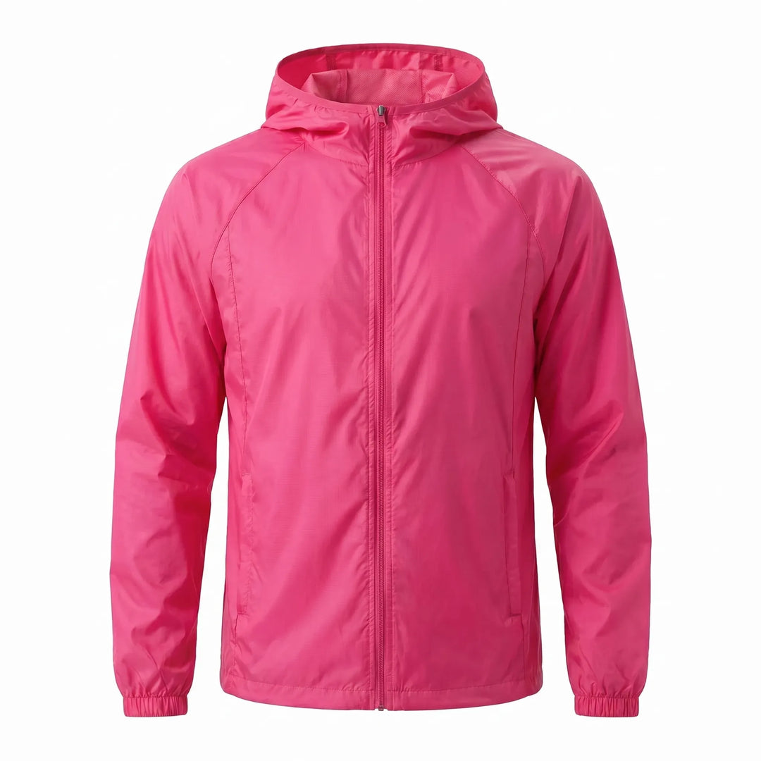 Unisex hooded windbreaker, your ultimate trailcoat. Water-resistant for outdoor trails, hiking & active adventures.
