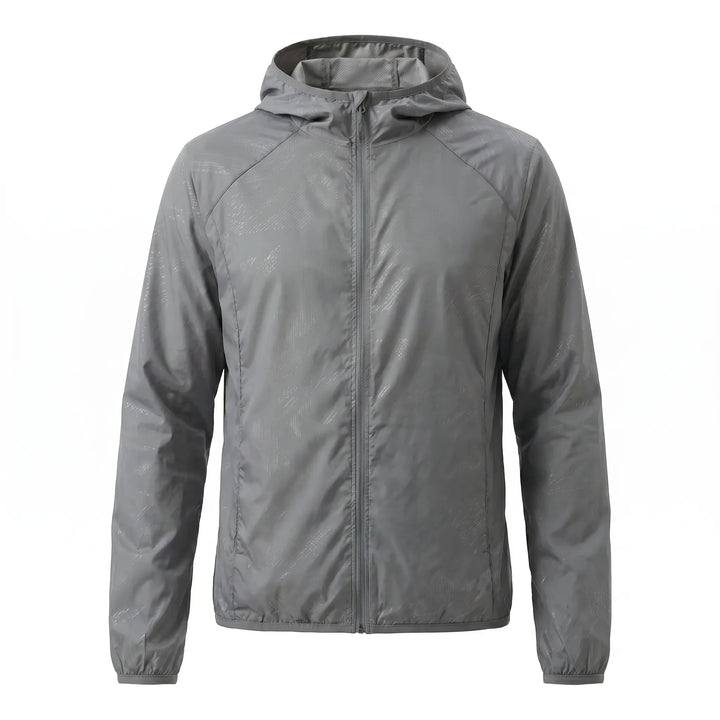 Unisex hooded windbreaker for all outdoor trails. Lightweight, water-resistant athletic jacket & hiking gear.