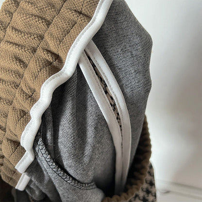 Trendy unisex wide-leg sweatpants with a chic black/brown grid houndstooth pattern & adjustable waist.