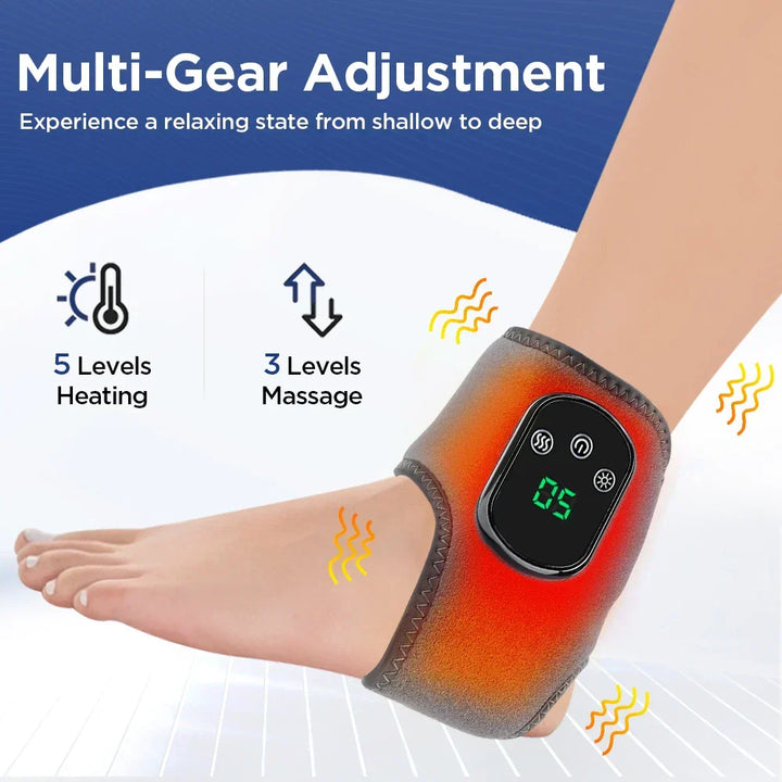 Ankle pain relief: Infrared massager with hot compress for soothing heat therapy & joint support.