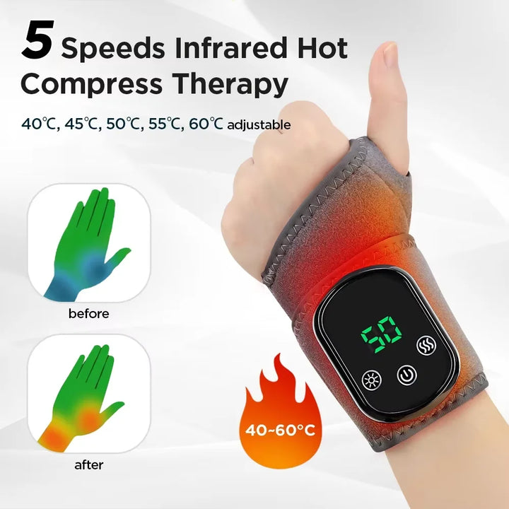 Joint care infrared massager. Hot compress therapy for soothing pain relief in ankles & wrists.
