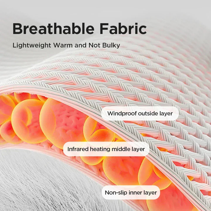 Portable pain relief massager. Infrared hot compress device for on-the-go heat therapy & recovery.