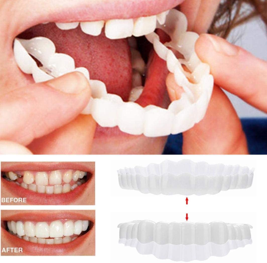 Quick fix dental beauty with unisex clip-on veneers, upper & lower instant smile enhancement kit.