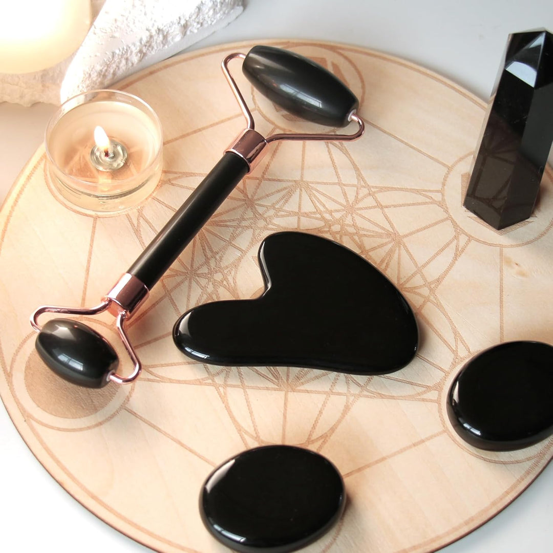 The Instant Glow Gua Sha & Jade Roller set, essential for your daily beauty & self-care routine.