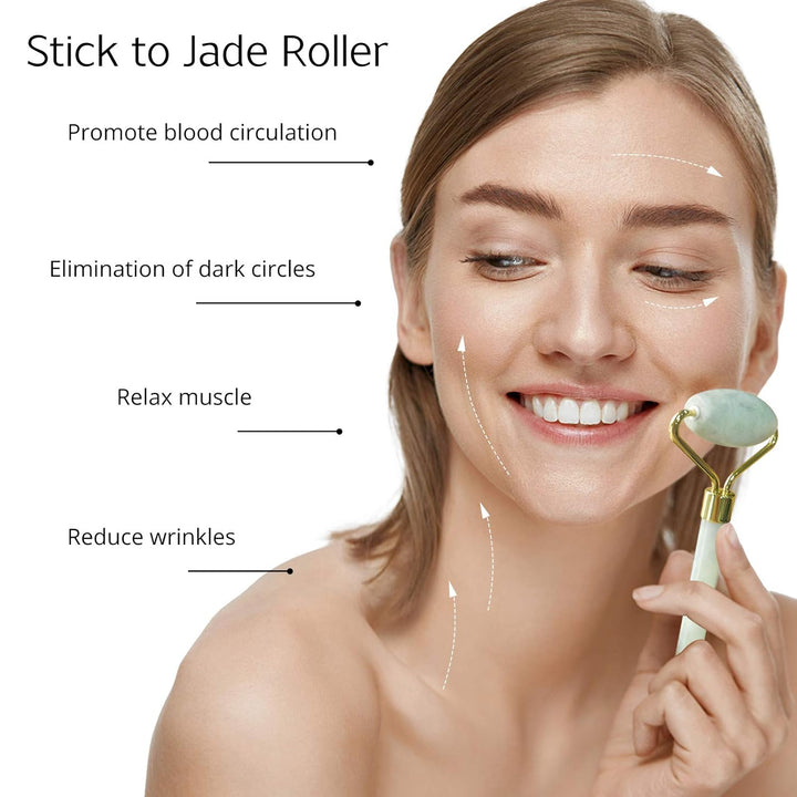 Unisex Instant Glow Skincare Set featuring a jade roller & gua sha for beauty and wellness.