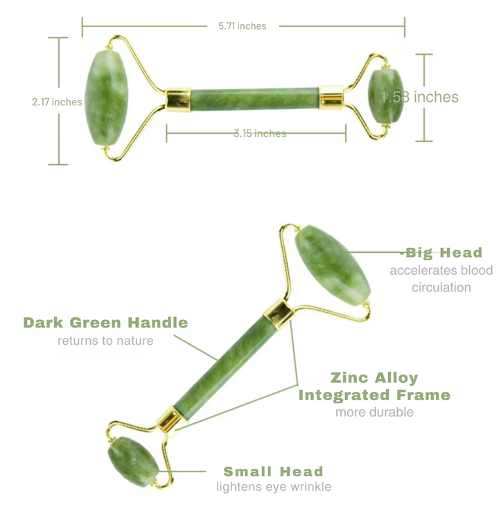Premium unisex facial tool kit with jade roller & Gua Sha for anti-aging, firming & glowing skin.