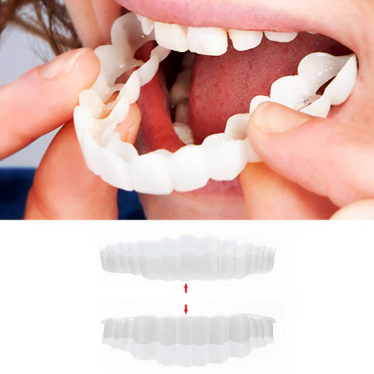 Unisex instant smile temporary clip-on veneers. Achieve a perfect, bright smile with these cosmetic teeth.