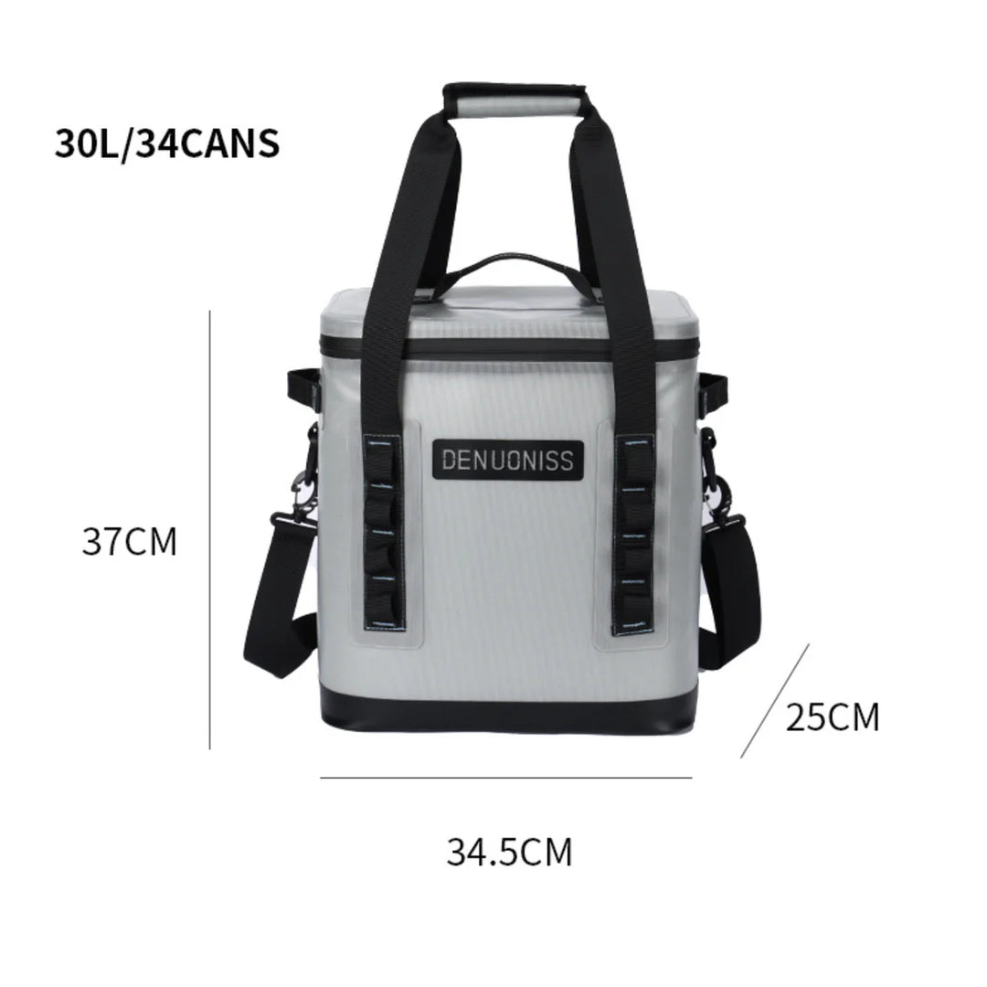 Insulated travel cooler bag, airtight seal for camping, waterproof and easy to carry