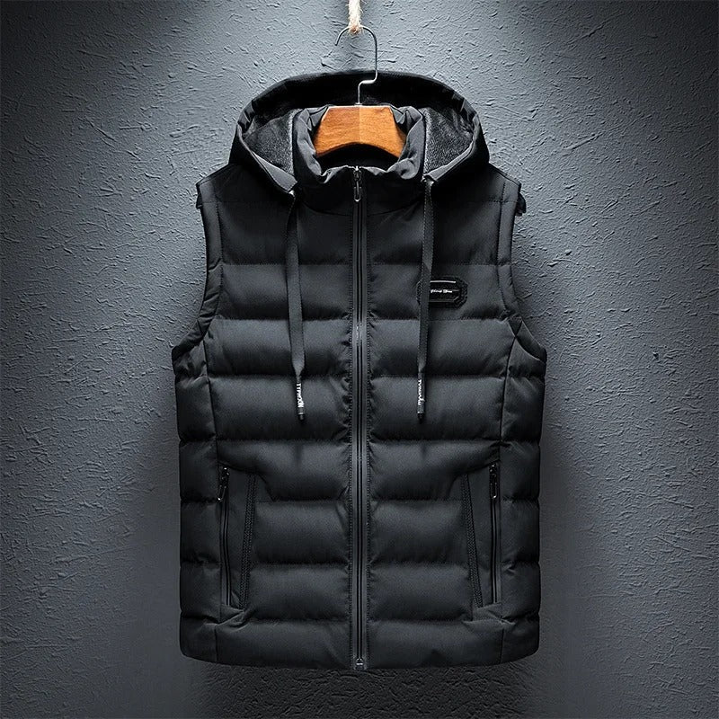 Warm insulated vest, ideal outdoor apparel for alpine activities. Lightweight & comfortable winter warmth.