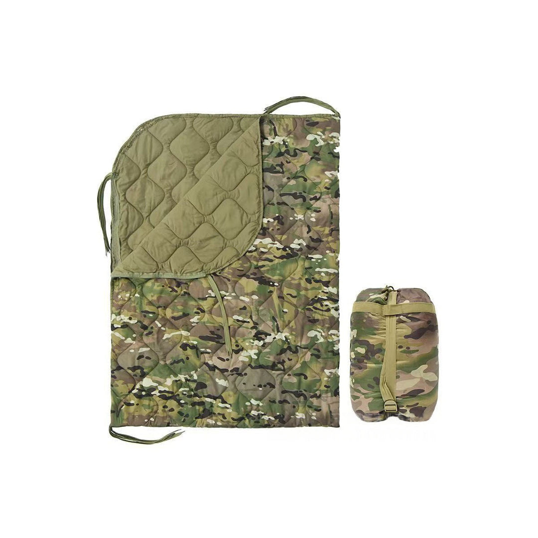 Unisex cold weather camouflage poncho with hood, insulated for warmth during hunting & camping