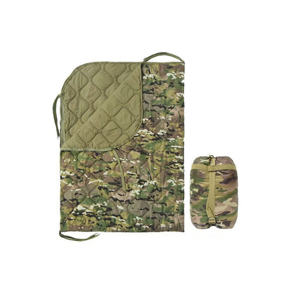 Unisex cold weather camouflage poncho with hood, insulated for warmth during hunting & camping