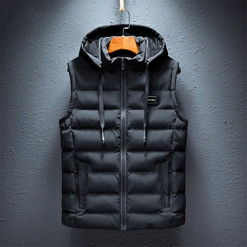 Padded unisex hooded vest for everyday comfort & warmth. Ideal casual outerwear for fall & winter.
