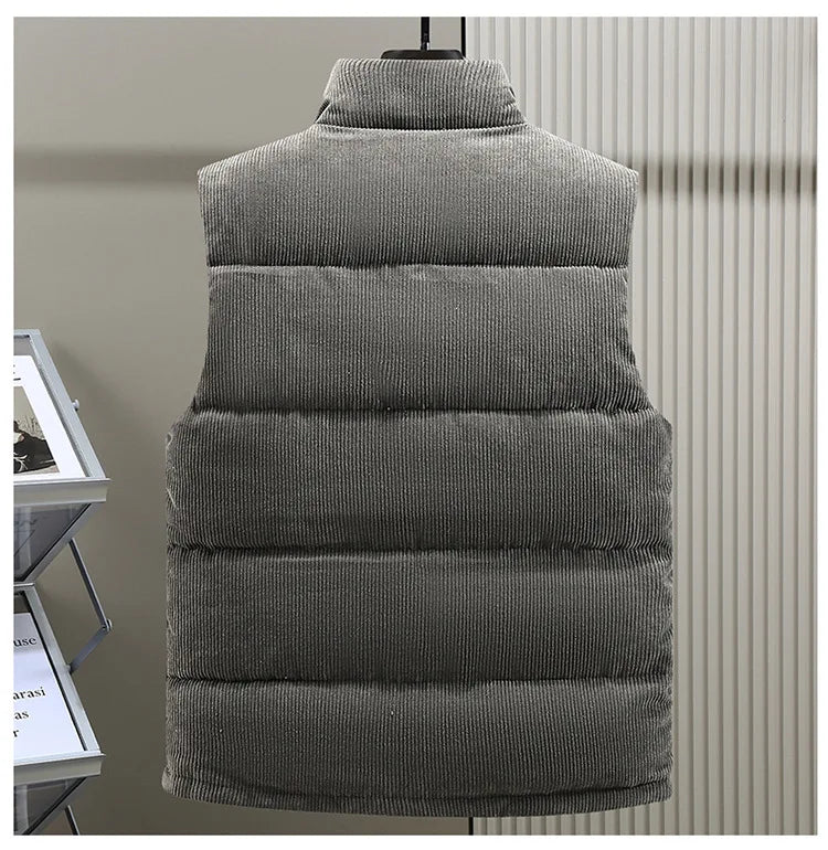 Stylish unisex puffer vest, insulated for cozy warmth. Perfect sleeveless jacket for fall fashion & winter outfits.