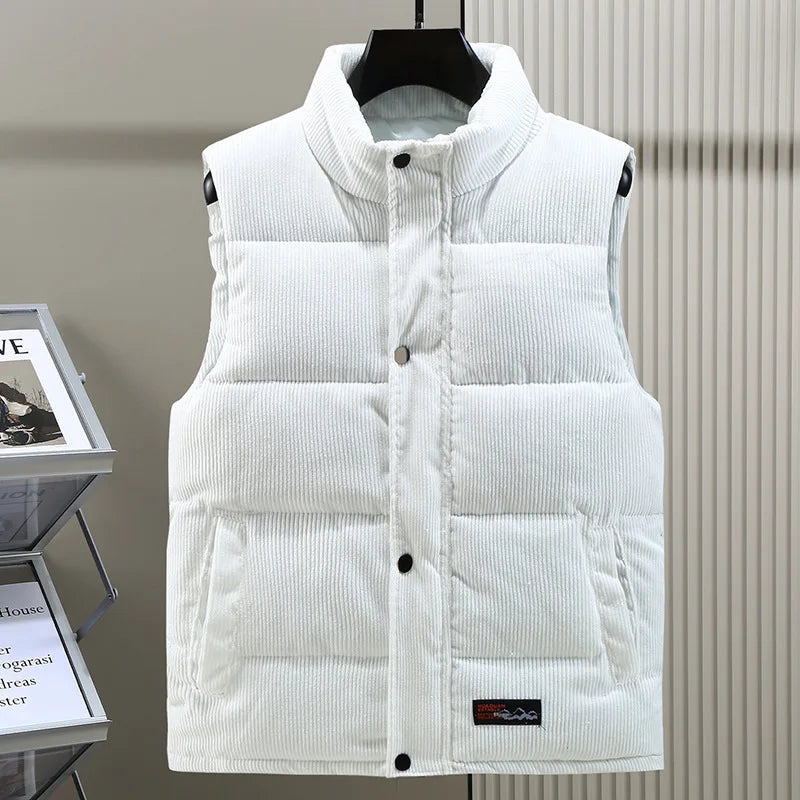 Versatile insulated unisex vest. A comfortable puffer jacket for casual layering, warmth, and fall/winter style.