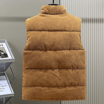 Modern unisex insulated vest for men & women. Sleek puffer jacket style, perfect for casual fall/winter warmth.