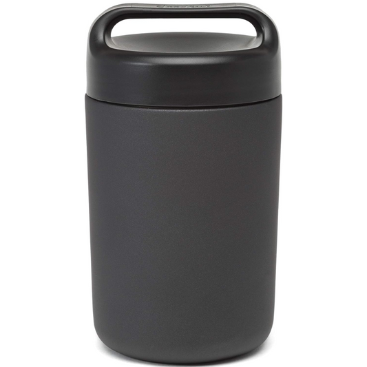Unisex insulated stainless steel food container with handle for hot or cold meals, leakproof design.