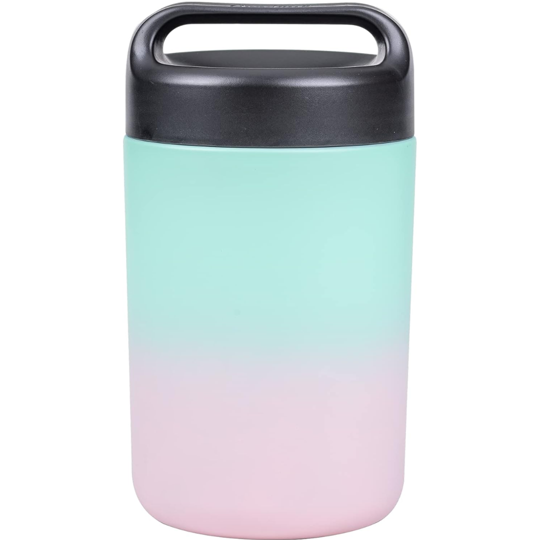 Hot food container: insulated stainless steel with handle, perfect for lunch or meal prep, leakproof.
