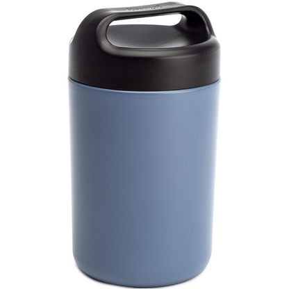 Cold food container: insulated stainless steel food jar with handle, keeps food fresh & cool.